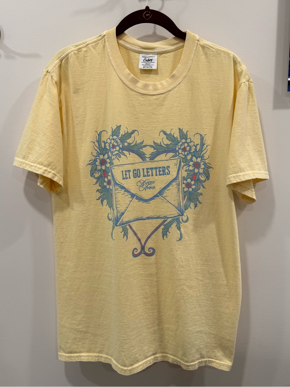 Avery Anna Yellow 'Let Go Letters' Graphic Tee